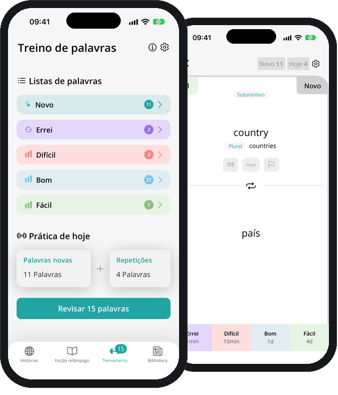 Treino de vocabulário do Readle